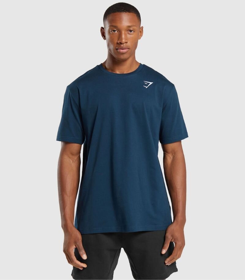 mens gymshark gym t-shirt in navy 
